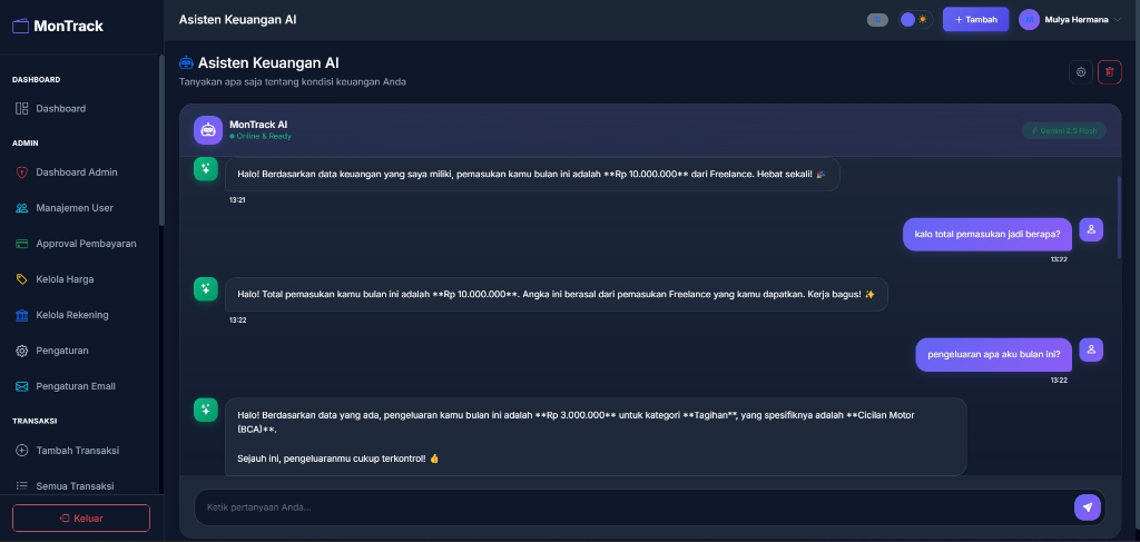 AI Assistant MonTrack